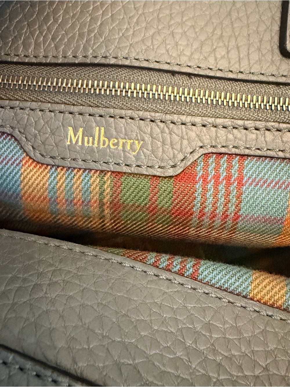 100% Authentic Mulberry Grey Pebbled Leather Belted Bayswater Bag - Picture 8 of 9